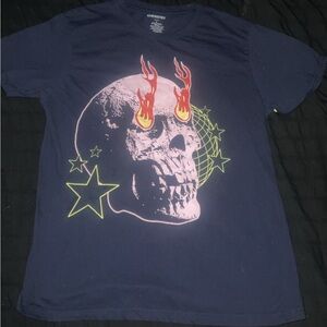 Chemistry Dark Blue Skull Graphic Tee